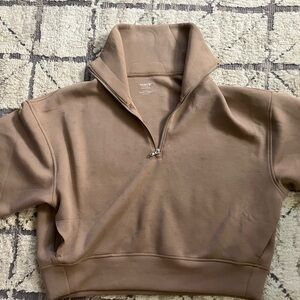 Old Navy Women's Brown Quarter-Zip Sweatshirt